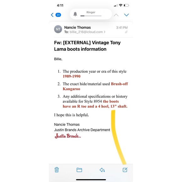 Vintage Tony Lama 8954 Kangaroo Cowboy Boots Men's 8D Brush-Off Gray Black Rare - Picture 2 of 12